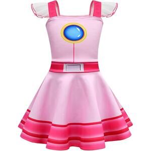 Kids Princess Peach Dress Up for Girls Casual size 140(10) Halloween Costume